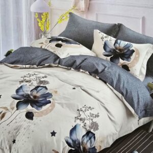 Lenjerie finet gros, XXL cu cearceaf pat - Model floral, 6 piese, YoYo, 50 - imagine 2