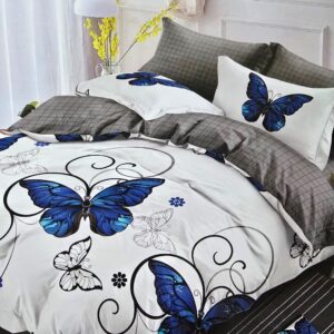 Lenjerie finet gros, XXL cu cearceaf pat - Model fluturi, 6 piese, YoYo, 49 - imagine 2