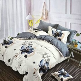 Lenjerie finet gros, XXL cu cearceaf pat - Model floral, 6 piese, YoYo, 50