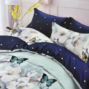 Lenjerie finet gros, XXL cu cearceaf pat - Model fluturi, 6 piese, YoYo, 48 - imagine 2