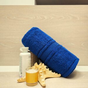 Prosop baie Plush Luxury Jacquard - 100% Bumbac, 650 g/mp, albastru royal - imagine 2