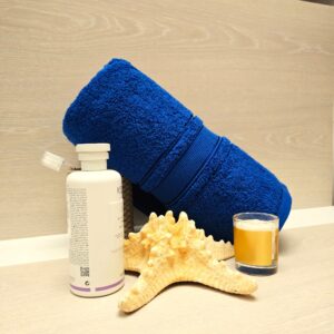 Prosop baie Plush Luxury Jacquard - 100% Bumbac, 650 g/mp, albastru royal - imagine 4