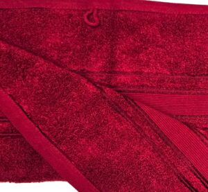 Prosop baie Plush Luxury Jacquard - 100% Bumbac, 650 g/mp, burgundy - imagine 5