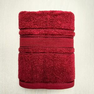Prosop baie Plush Luxury Jacquard - 100% Bumbac, 650 g/mp, burgundy - imagine 4
