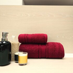 Prosop baie Plush Luxury Jacquard - 100% Bumbac, 650 g/mp, burgundy