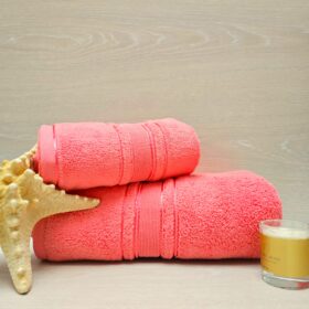 Prosop baie Plush Luxury Jacquard - 100% Bumbac, 650 g/mp, corai