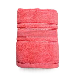 Prosop baie Plush Luxury Jacquard - 100% Bumbac, 650 g/mp, corai - imagine 5