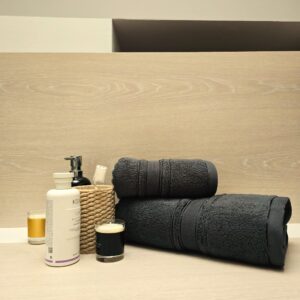 Prosop baie Plush Luxury Jacquard - 100% Bumbac, 650 g/mp, gri antracit - imagine 2