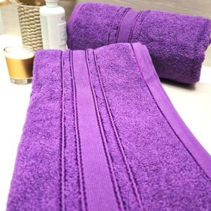 Prosop baie Plush Luxury Jacquard - 100% Bumbac, 650 g/mp, mov - imagine 3