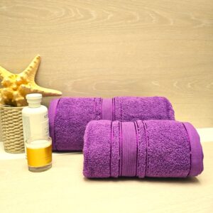 Prosop baie Plush Luxury Jacquard - 100% Bumbac, 650 g/mp, mov - imagine 2