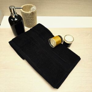 Prosop baie Plush Luxury Jacquard - 100% Bumbac, 650 g/mp, negru - imagine 4