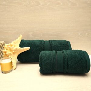 Prosop baie Plush Luxury Jacquard - 100% Bumbac, 650 g/mp, verde smarald - imagine 2
