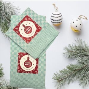 Set 2 prosoape bucatarie, 40x60 cm cu decor imprimat, de Craciun - 07