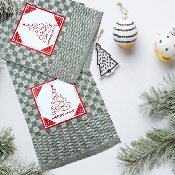 Set 2 prosoape bucatarie, 40x60 cm cu decor imprimat, de Craciun - 09