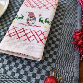 Set 2 prosoape bucatarie, 40x60 cm cu decor imprimat, de Craciun - 05