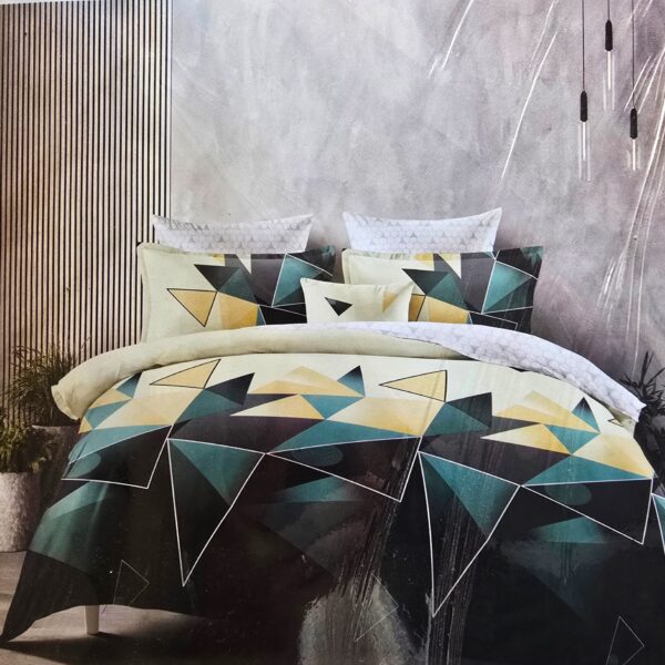 Lenjerie finet gros 3D Noa XXL - 6 piese, decor geometric 82