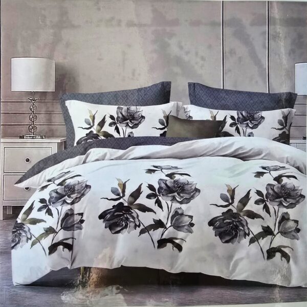 Lenjerie finet gros 3D Noa XXL - 6 piese, decor floral 114