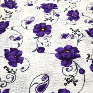 Lenjerie de pat - 2 persoane, textura creponata, decor floral - cod 010 - imagine 3