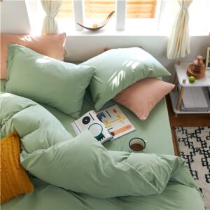 Cearceaf de pat Kotonia Home, 100% bumbac, Olandina color, 220x240 cm, verde salvie - imagine 3