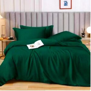 Set 2 fete de perna Kotonia Home Deco - Damasc Saten - 100% bumbac, dimensiune dungi 1 cm, verde smarald - imagine 3