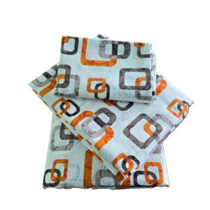 Lenjerie de pat 2 persoane, tesatura clasica neteda, 100% bumbac, fond alb, decor geometric - 39 - imagine 2