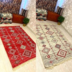 Covor cu tesatura plata cu decor traditional - Kilim cu doua fete - 02 - imagine 6