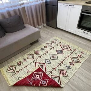 Covor cu tesatura plata cu decor traditional - Kilim cu doua fete - 02 - imagine 4