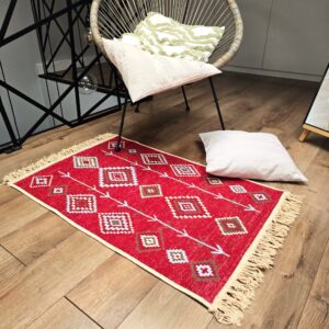 Covor cu tesatura plata cu decor traditional - Kilim cu doua fete - 02 - imagine 2