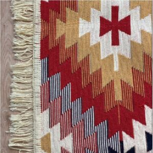 Covor cu tesatura plata cu decor traditional - Kilim cu doua fete - 03 - imagine 10