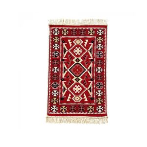 Covor cu tesatura plata cu decor traditional - Kilim cu doua fete - 04 - imagine 9