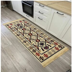 Covor cu tesatura plata cu decor traditional - Kilim cu doua fete - 04 - imagine 6