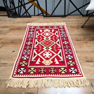 Covor cu tesatura plata cu decor traditional - Kilim cu doua fete - 04 - imagine 15