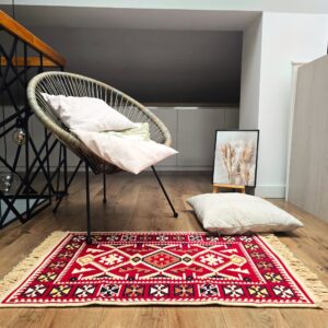 Covor cu tesatura plata cu decor traditional - Kilim cu doua fete - 04 - imagine 14