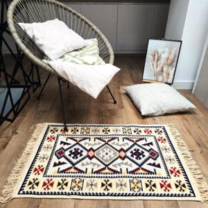 Covor cu tesatura plata cu decor traditional - Kilim cu doua fete - 04 - imagine 12
