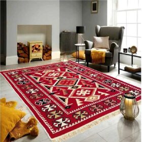 Covor cu tesatura plata cu decor traditional - Kilim cu doua fete - 04