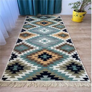 Covor cu tesatura plata cu decor traditional - Kilim cu doua fete - 05 - imagine 6