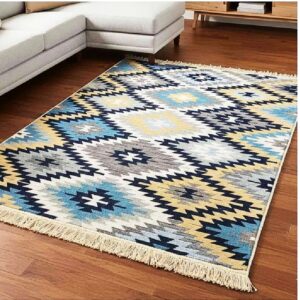 Covor cu tesatura plata cu decor traditional - Kilim cu doua fete - 05 - imagine 5