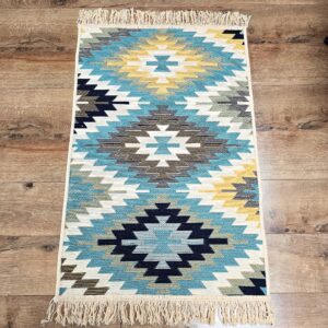 Covor cu tesatura plata cu decor traditional - Kilim cu doua fete - 05 - imagine 17