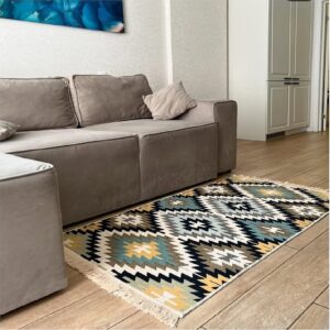 Covor cu tesatura plata cu decor traditional - Kilim cu doua fete - 05 - imagine 2