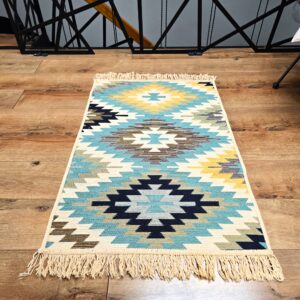 Covor cu tesatura plata cu decor traditional - Kilim cu doua fete - 05 - imagine 16