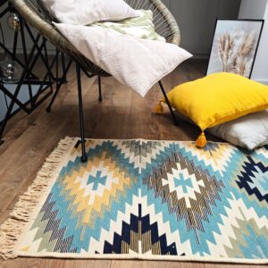 Covor cu tesatura plata cu decor traditional - Kilim cu doua fete - 05 - imagine 11