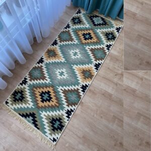 Covor cu tesatura plata cu decor traditional - Kilim cu doua fete - 05 - imagine 10