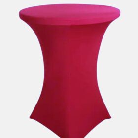 Husa stretch Kotonia Home pentru masa rotunda cocktail - 83 cm diametru si 110 cm inaltime, zmeura