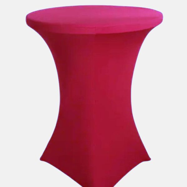 Husa stretch Kotonia Home pentru masa rotunda cocktail - 83 cm diametru si 110 cm inaltime, zmeura