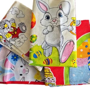 Pachet 4 fete perna, 50x70 cm - decor Paște , tesatura netedă, 100% bbc - H02 - imagine 2