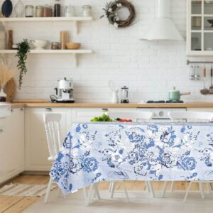 Fata de masa Kotonia Home - Picnic, 100% bumbac, creton, decor floral denim