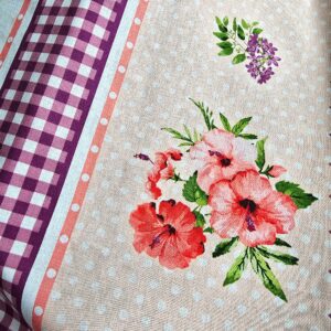 Fata de masa Kotonia Home - Picnic, 100% bumbac, creton, decor floral mov - imagine 4