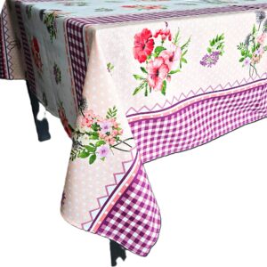 Fata de masa Kotonia Home - Picnic, 100% bumbac, creton, decor floral mov - imagine 3