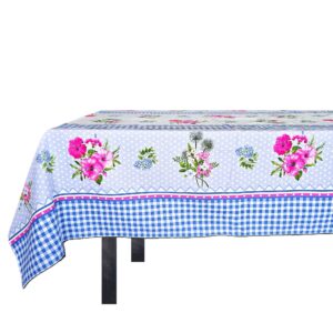 Fata de masa Kotonia Home - Picnic, 100% bumbac, creton, decor floral albastru - imagine 2