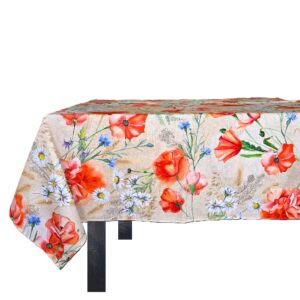 Fata de masa Kotonia Home - Picnic, 100% bumbac, creton, decor flori de camp - imagine 3